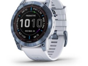 Garmin fēnix® 7X Sapphire Solar Vaaleansininen DLC-titaani ja vaaleanharmaa hihna