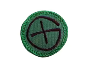Pieni Geocaching-hihamerkki (vihreä)