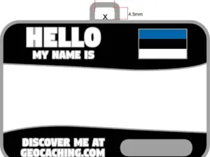 Flag name tag (Estonia) Black