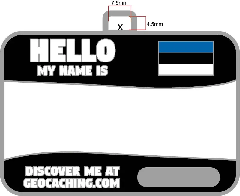 Flag name tag (Estonia) Black