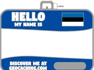 Flag name tag (Estonia) Blue
