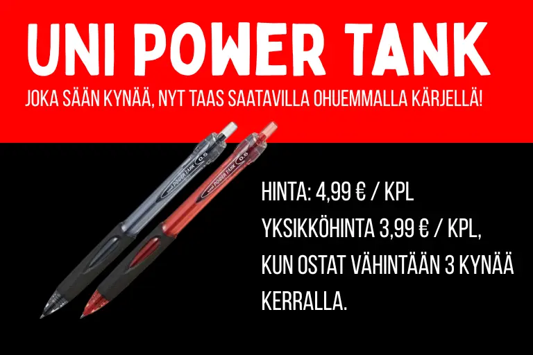 Uni Power Tank -kynät ohuemmalla kärjellä